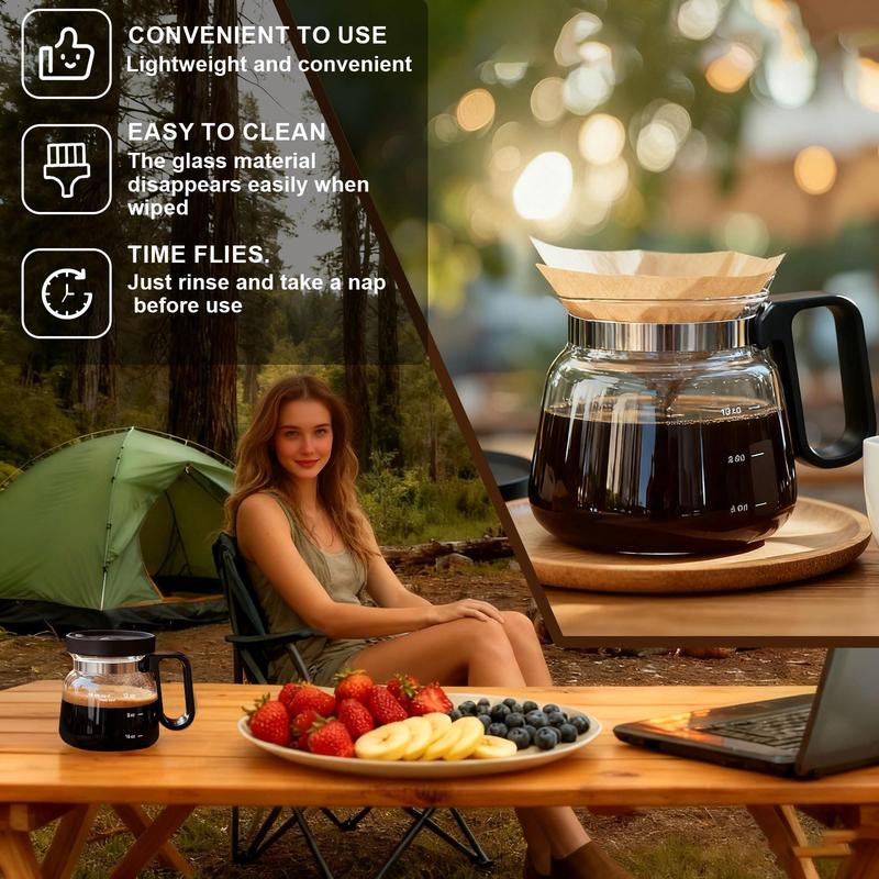 Tiny Brew Coffee Mug in Coffee Pot Shape 4” Tall – Compact 16 Oz Glass Carafe Design with Sip Lid | Fun Gift for Coffee Lovers | Cute, Compact Novelty Mug Small Size Cute Coffee Pot Shaped Coffee Mug Size 4" Tall x 3.75" Wide,Valentine's Day gift