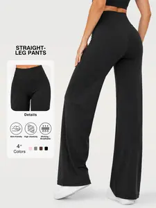 31.5'' Inseam Loose Casual Straight Leggings for Women, Workout Leggings Womens No Front Seam Straight Leggings High Waist Buttery Gym Yoga Pants, Yoga Pants Women High Waist Stretch Casual Soft Straight Leg Bottoms