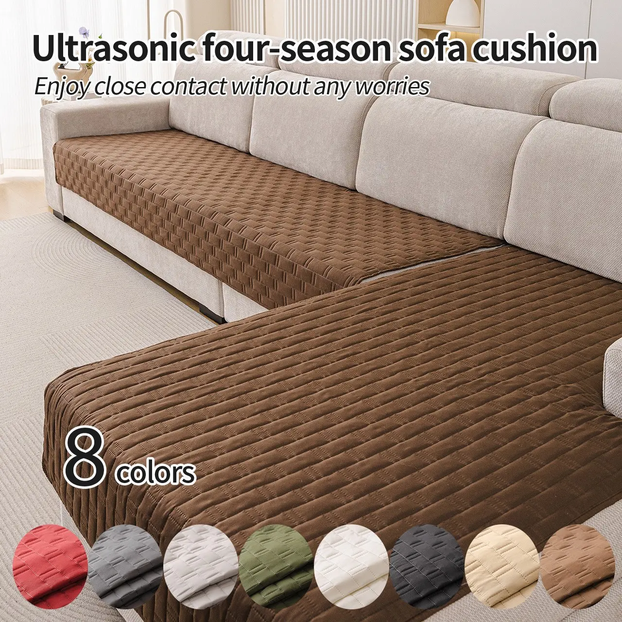 2-Pack Ultrasonic Sofa Covers for L-Shaped Sofas, Pet Mattress Covers, Soft & Easy Clean, Washable Couch Covers, Multi-Color Options, Holiday Gifts
