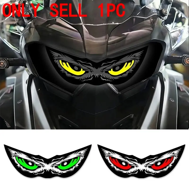 1-piece eye pattern motorcycle sticker, personalized self-adhesive decal, Graphic decal, multiple colors available, waterproof and durable, sunproof and fade-resistant, suitable for motorcycle headlights, helmets, etc.