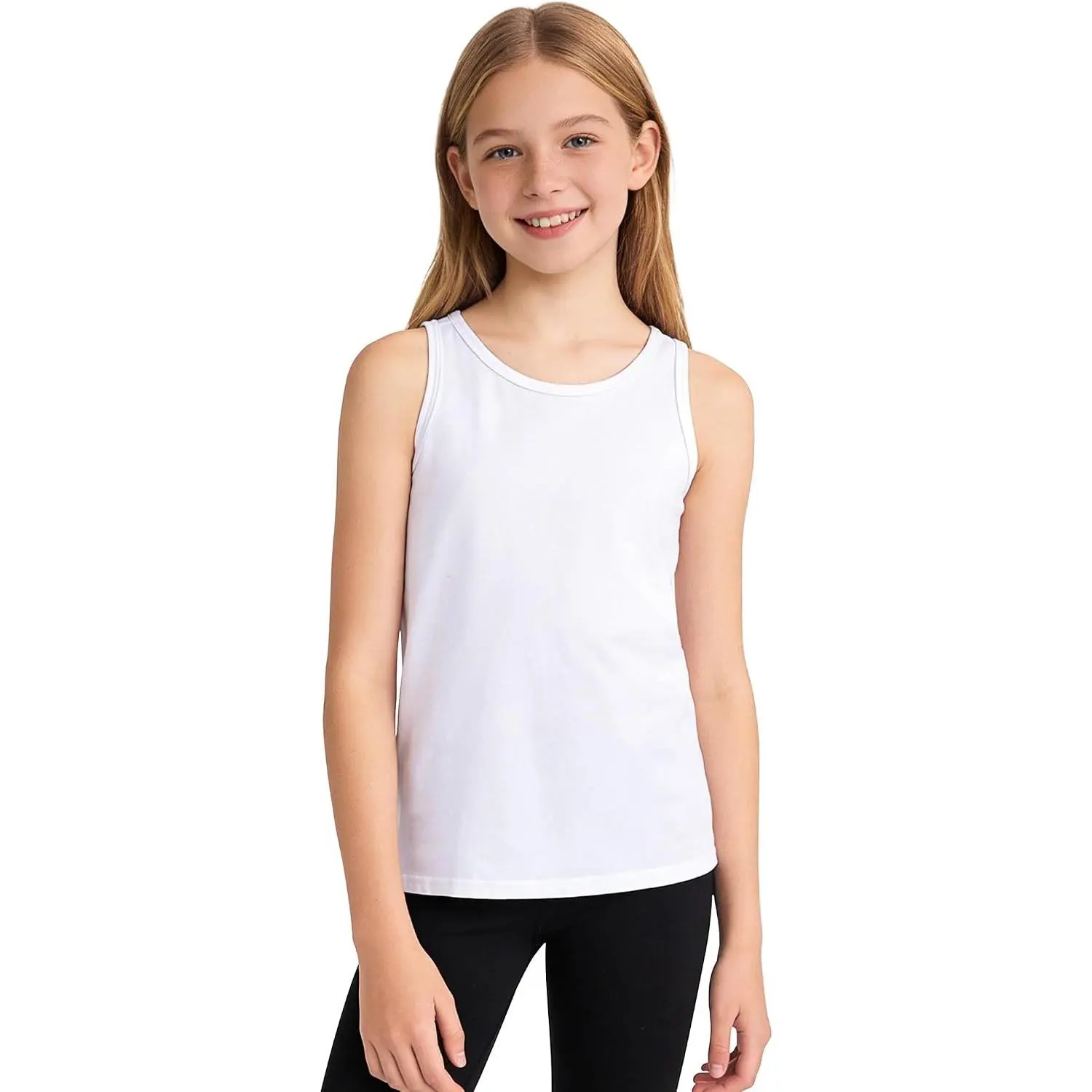 Girls Cotton Sleeveless Tank Tops Athletic Dance UndershirtsGift