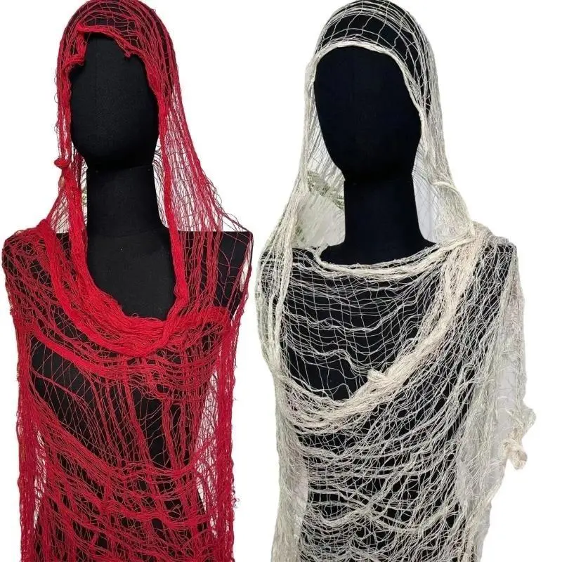 DXAE Distressed Cotton Shawl Ripped Netted Scarf Elegant Shawl Wrap for Adult Youth