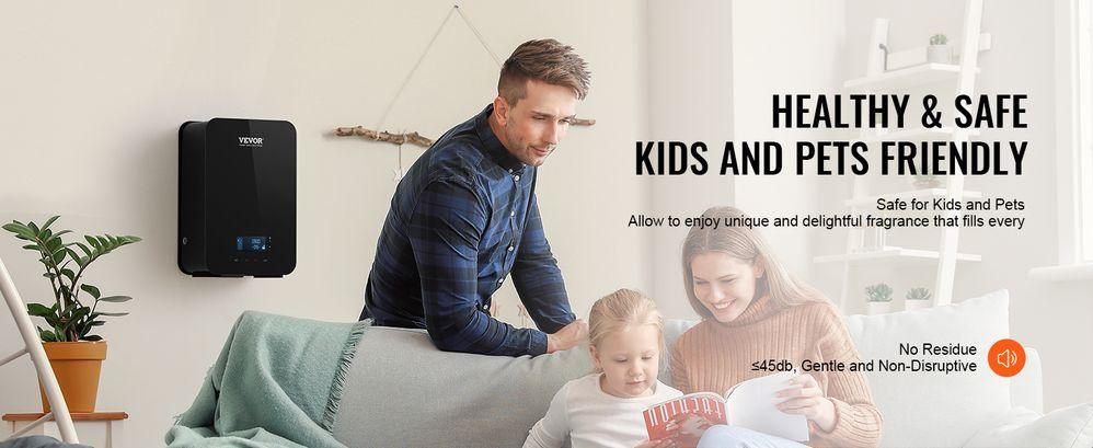 VEVOR Upgrade HVAC Scent Diffuser, Smart Scent Air Machine for Home, 180ML with Cold Air Technology, Waterless Essential Oil Diffuser, Cover Up to 2000 Sq.Ft for Living Room, Office, Spa, Hotel