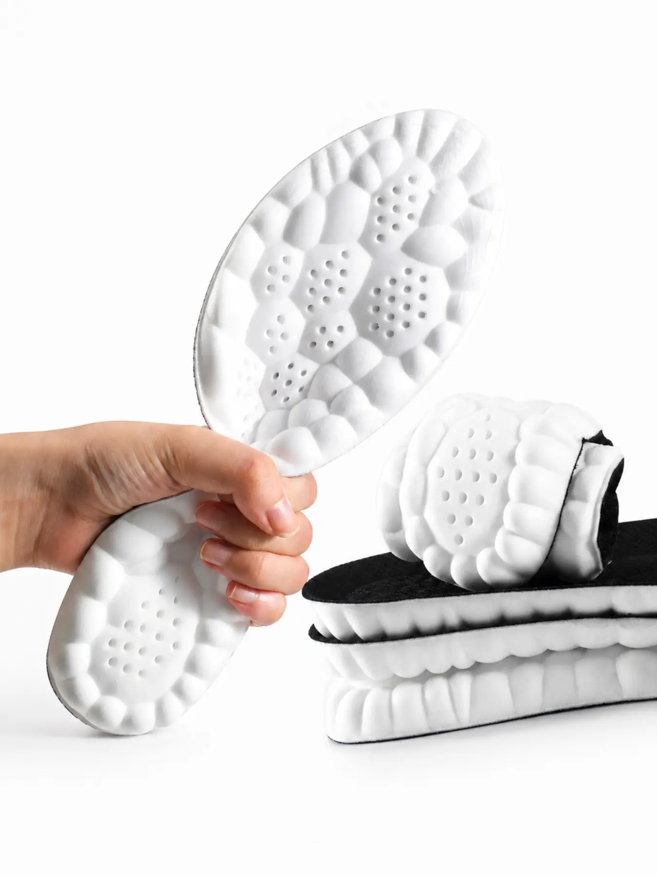 3 Pair Soft Memory Foam Insoles, Breathable Arch Support, Anti-Fatigue & Shock Absorption, 4D Cloud Steppers for Shoes, Boots, Sneakers