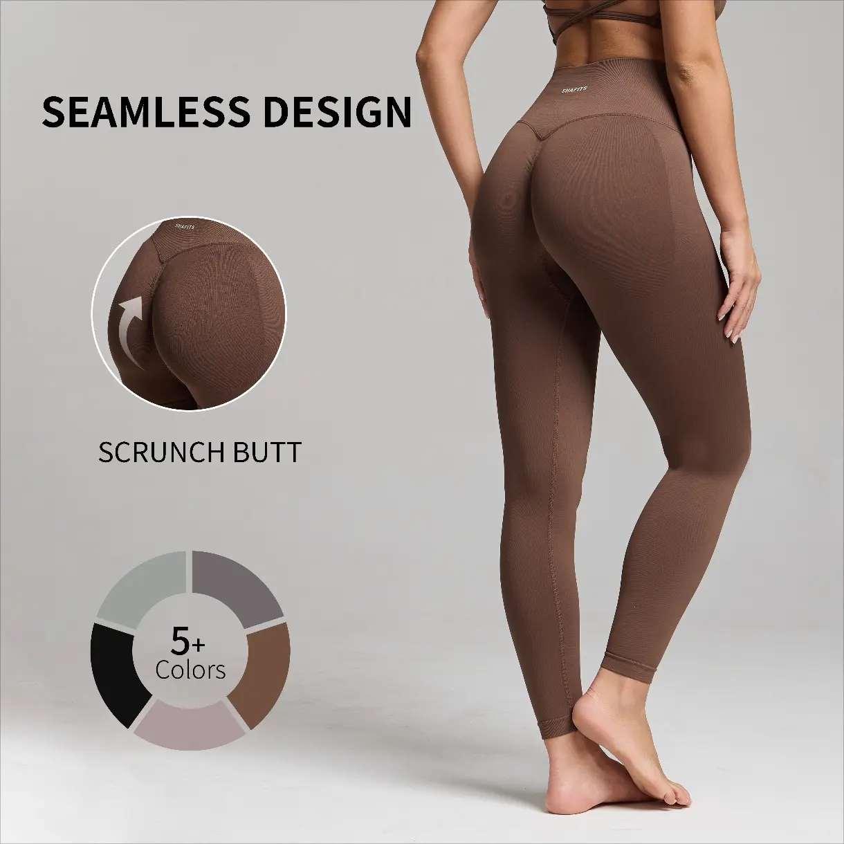 Women's Seamless Fit Sports Leggings - Plain High-Waisted, Tummy Control, Butt Shaping, Compression, Hip-Lifting Support for High-Intensity Fitness, Yoga, Running, Fit Women's Sports Leggings