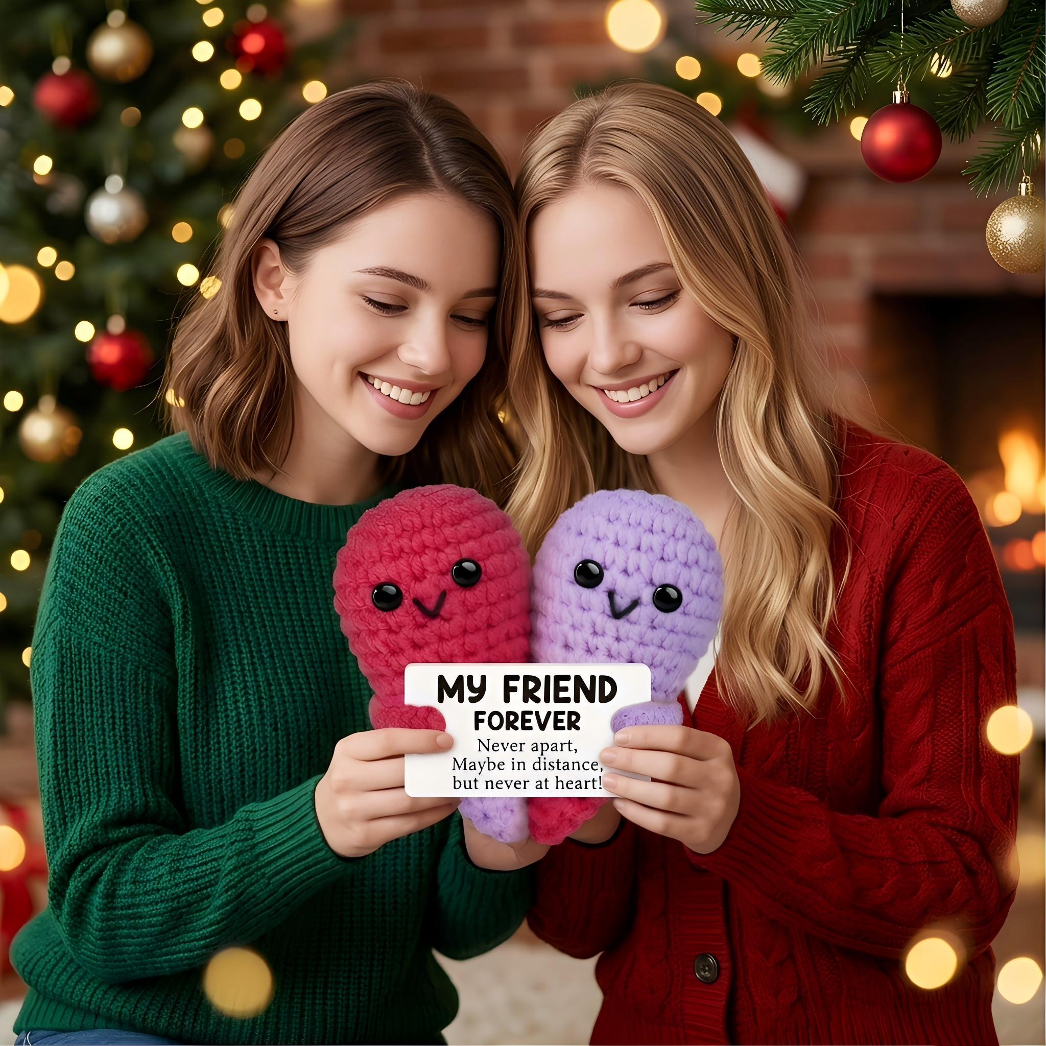 Cute Handmade Crochet Heart Emotional Support Plush Doll,Soft Skin-Friendly Cotton Yarn Stress Relief Decor,Birthday Gifts,Gifts For Women Men Him Her,Bestie Friendship Gifts,Easter Basket Stuffers,Mothers Day Graduation Teacher Appreciation Going Away Gi