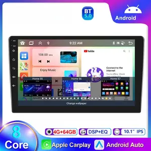 10inch 4G+64G 8 Core Android 15.0 2 Din Car Stereo Radio CarPlay GPS Navi DSP WIFI
