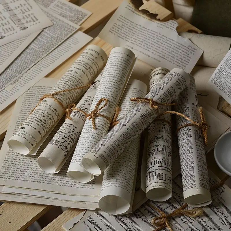 Vintage Literary English Text Newspaper Manuscript Journal Material Paper Background, Scrapbooking Decorative Paper Sheets
