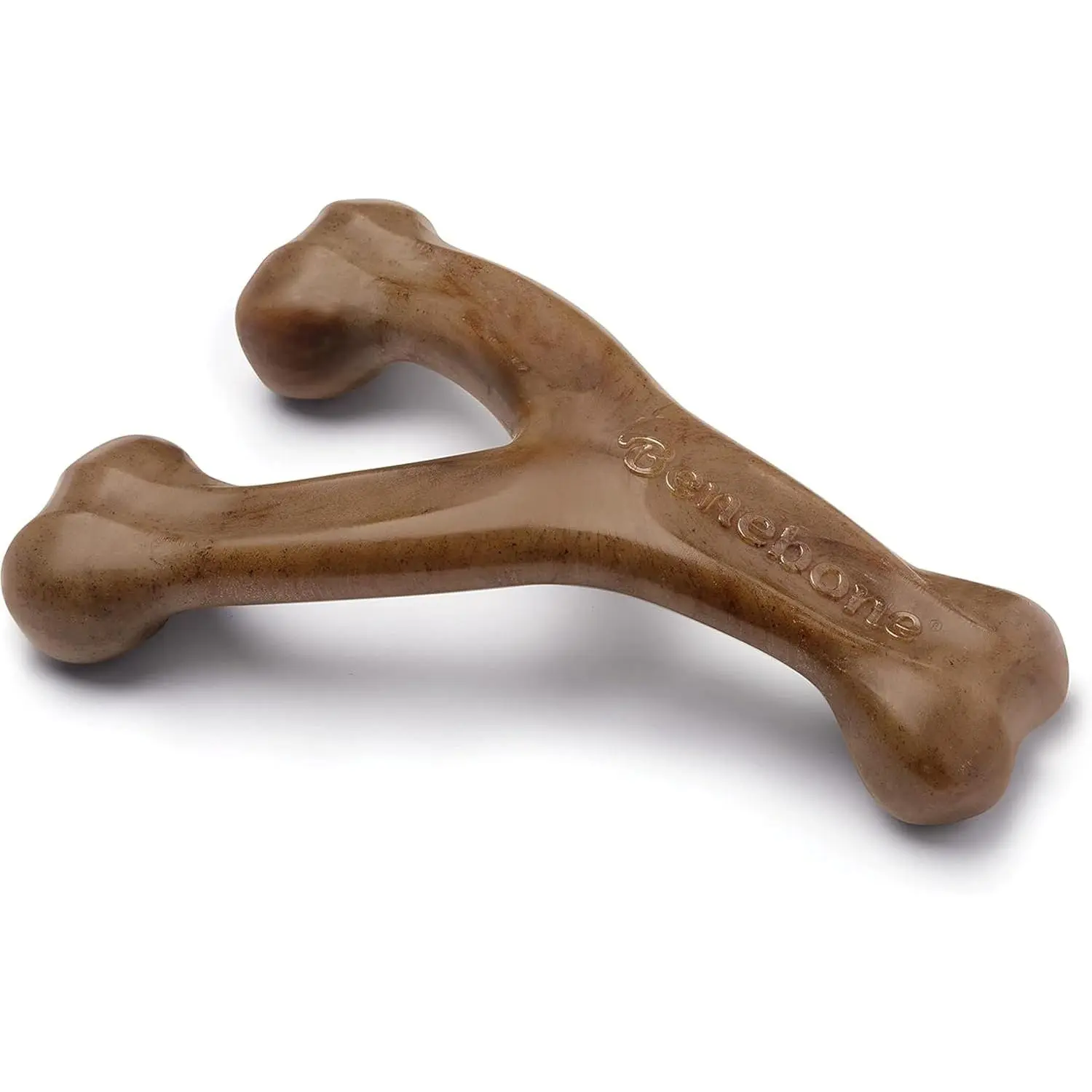 Benebone Wishbone Durable Dog Chew Toy for Aggressive Chewers, Made in USA, Large, Real Bacon Flavor