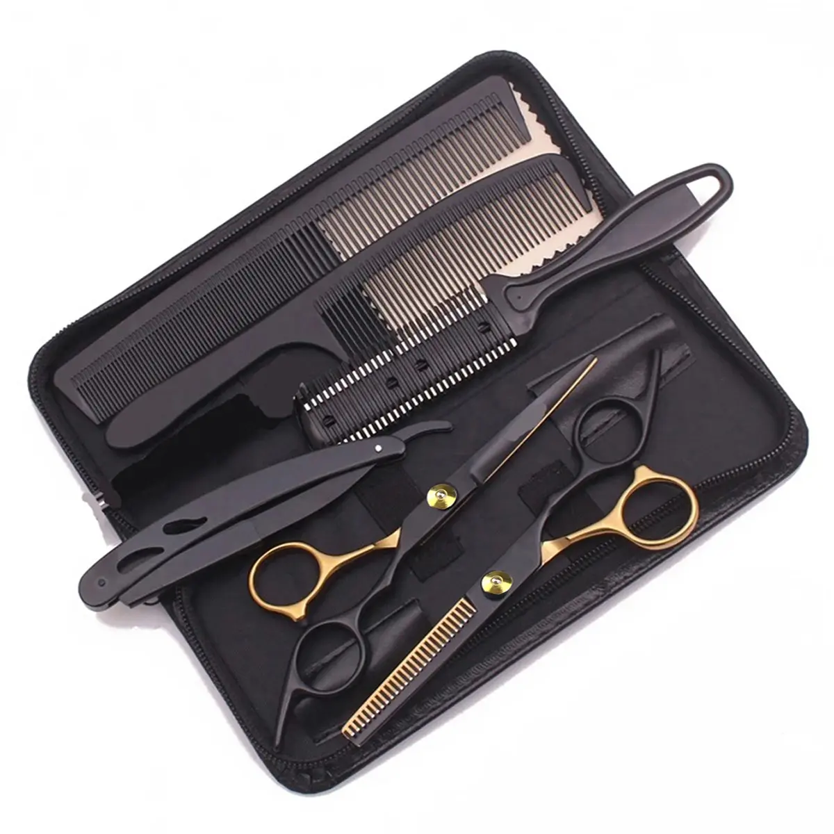 8/9/10PCS 6.0 Hairdressing Scissors Hair Cutting Thinning  Shears Set For Home Human & Dog Cat Pets Groomming  Japanese Stainless Hair Styling Tools Home Hair Kit Hair Cutting Accessories Hair Cutting Kits