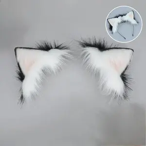 Rechargeable Plush Cat Ears Hair Accessory Cosplay Exhibition Movable Realistic Fox Ear Detachable Electric Headband Animal Ears