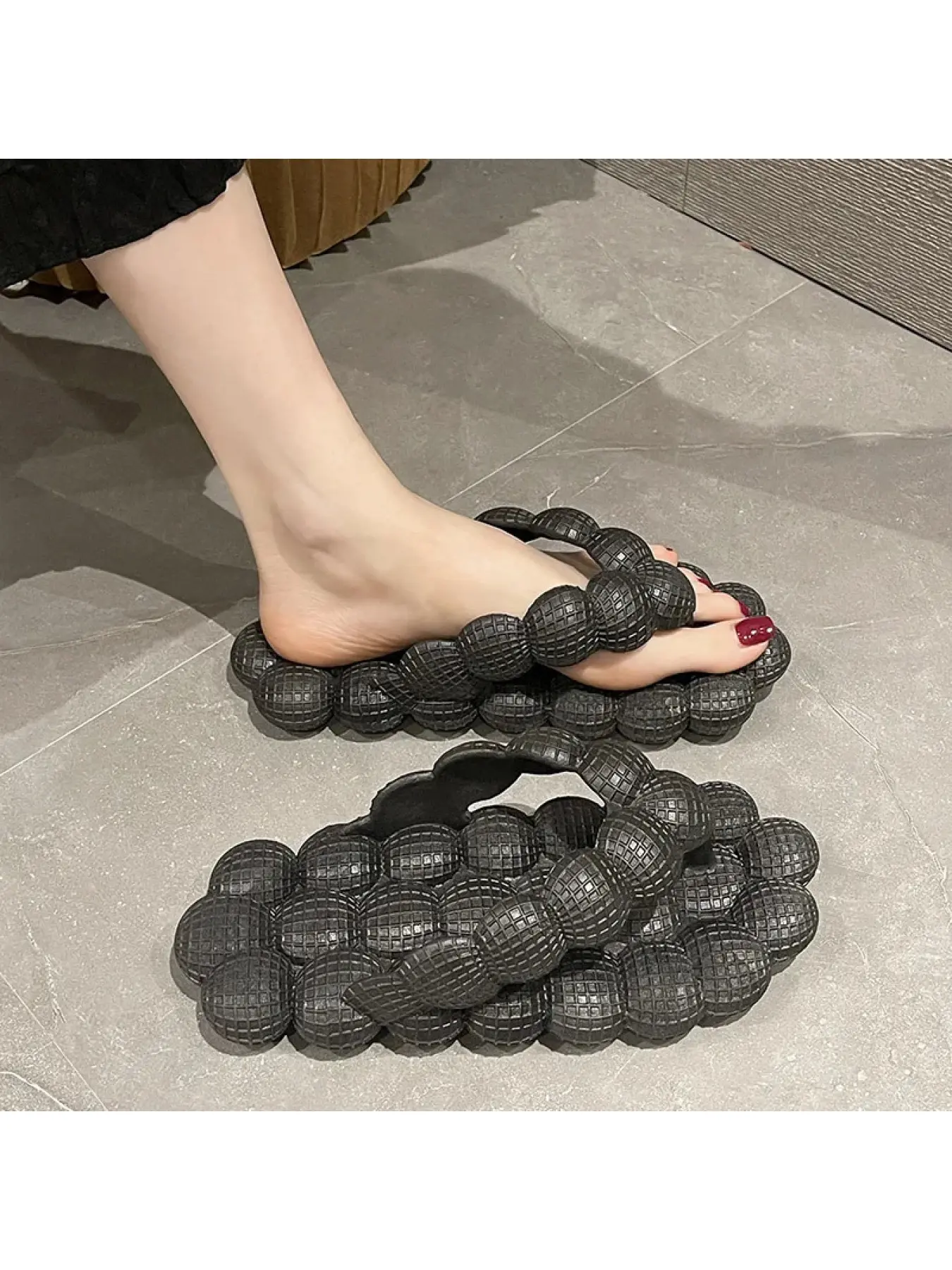 Flip-flops female summer wear ins fashion Korean version of all kinds of home indoor non-slip can wear flat slippers
