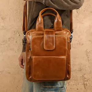 1pc Multi-functional Crossbody Bag Men's Shoulder Bag Large Capacity Handbag High-end Casual Retro Style Business Travel Messenger Bag.