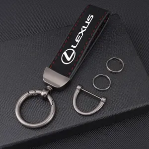 Vintage Leather Metal Key Ring, Sport Car Keychain, Custom Gift with Emblem, for Lexus Ct Es Gs Nx Is250 Ct200h Is300h Es300h Erx400h Nx300h