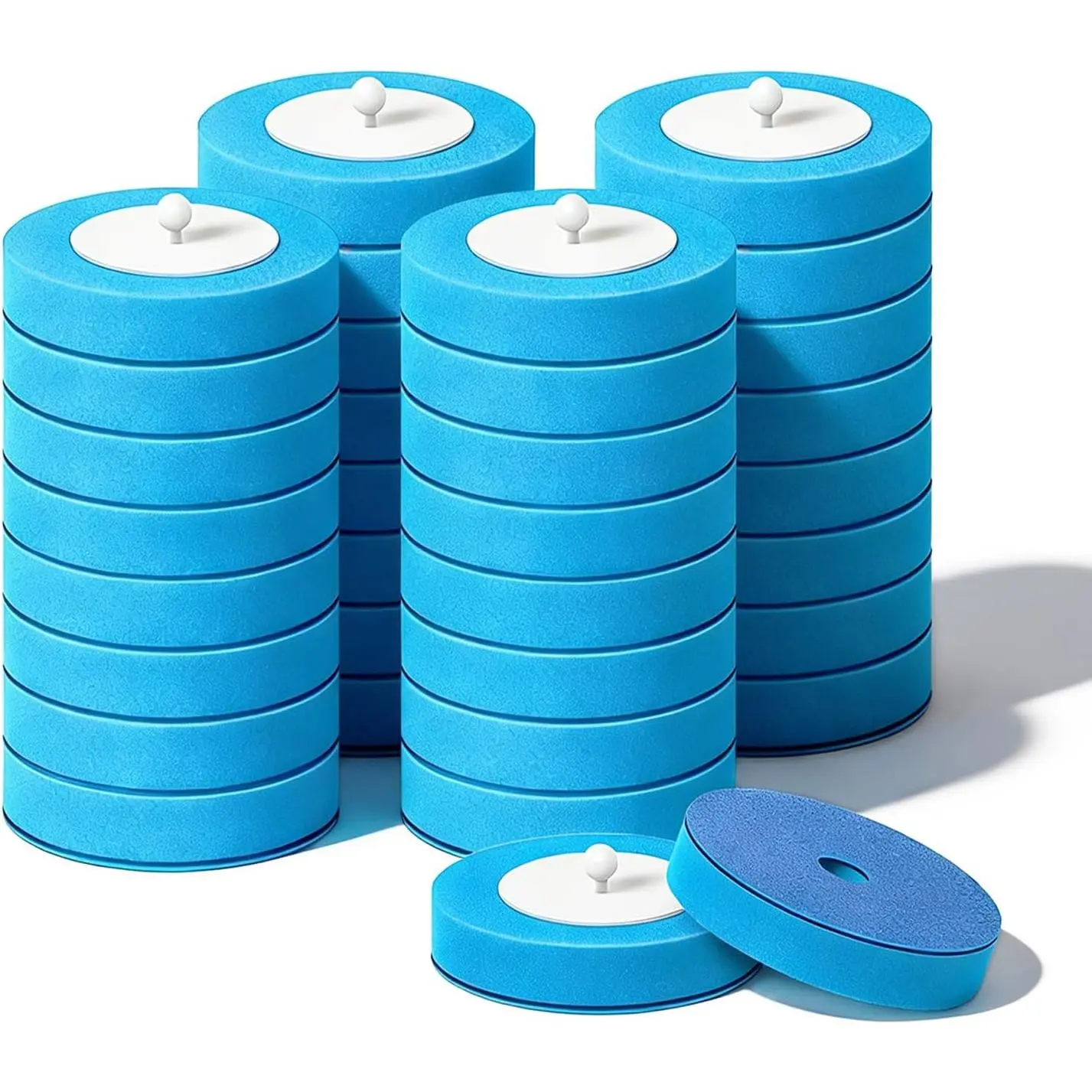 Disposable Toilet Brush Refills - Household Bathroom Cleaning Supplies with Pre-Loaded Cleaning Solution Replacement Heads