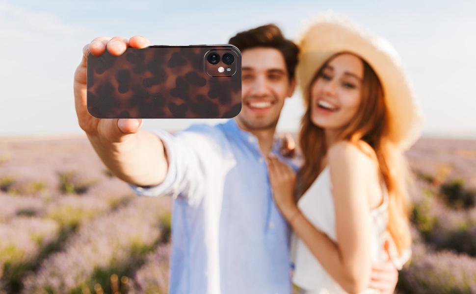 Huahuacase Compatible with for iPhone 15 Case, Tortoise Shell Chic Amber Brown Print Leopard, Classic Soft TPU Protective Shockproof Case for iPhone 15 6.1 ''Color2