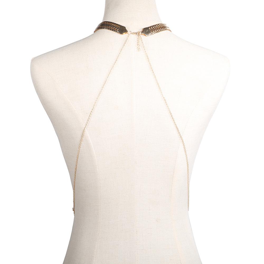 Gold Multi-Layer Tassel Body Chain for Women, 14K Gold Plated Dainty Chest Chain Necklace, Sexy Shoulder Body Jewelry for Party Club