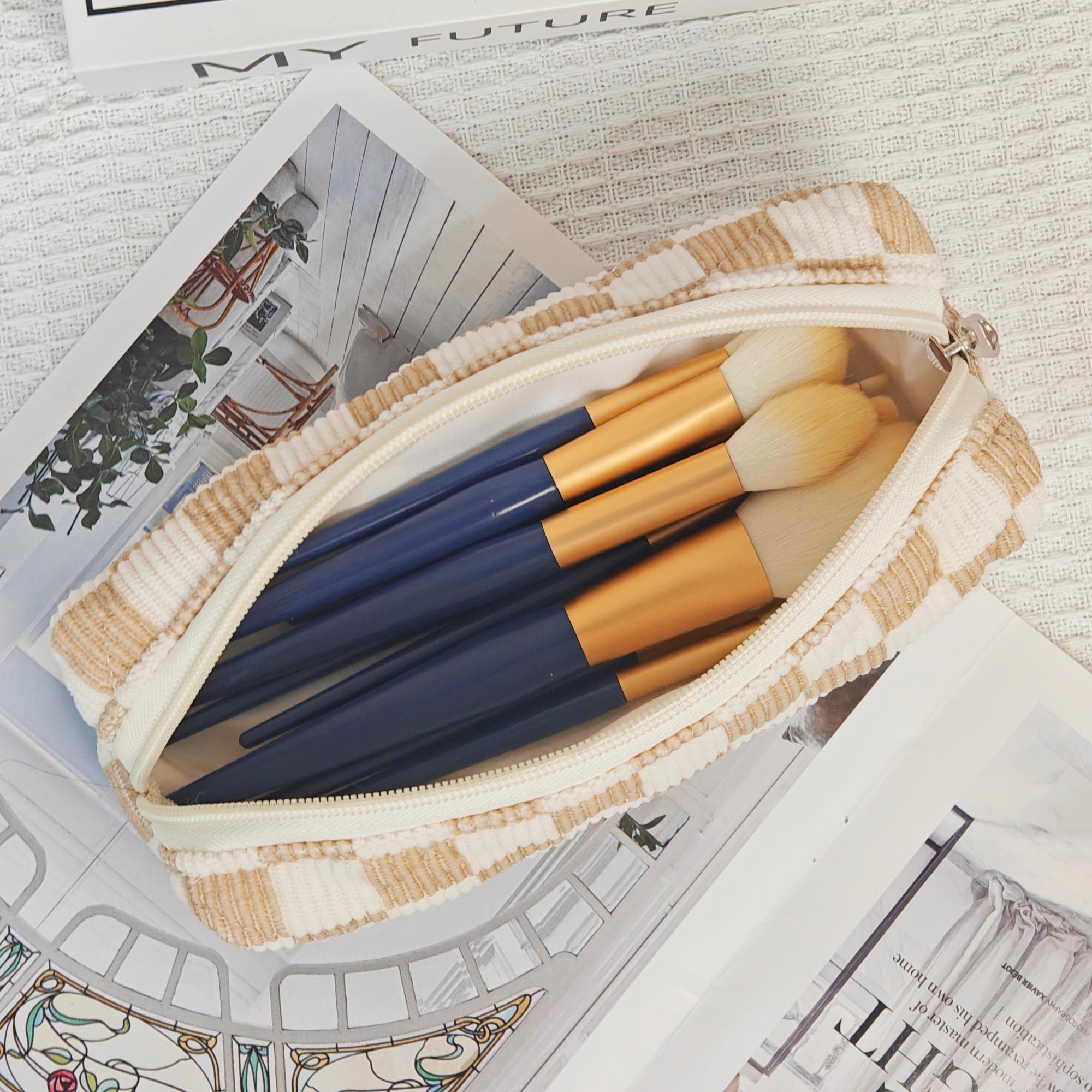 Checkerboard Pattern Makeup Bag Set, 3 Counts/set Large Capacity Travel Cosmetic Storage Bag, Zipper Makeup Organizer Pouch, Versatile Storage Bag for Travel, Gym, Office, Home