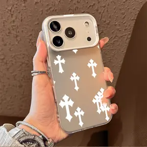 Timeless Cross Motif in Retro Style phone case for iPhone 17 Air 16 Pro Max 15 14 Plus 13 12 11 XR XS stylish camera protection Shockproof Anti Drop Durable Phone Case.