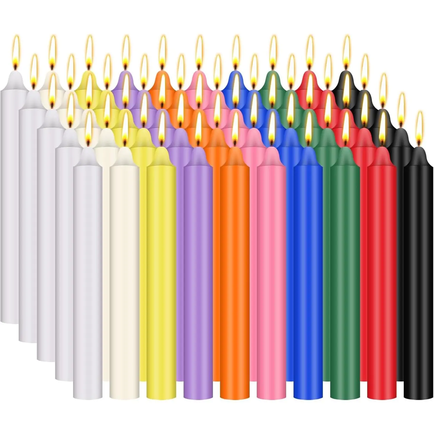 4 Inch Spell Candles, Colored Taper Candles for Rituals, Birthday, Decoration, 10 Vibrant Colors, Unscented Mini Bulk Candles for Chime, Wicca, Altar, Magic, Witchcraft Supplies