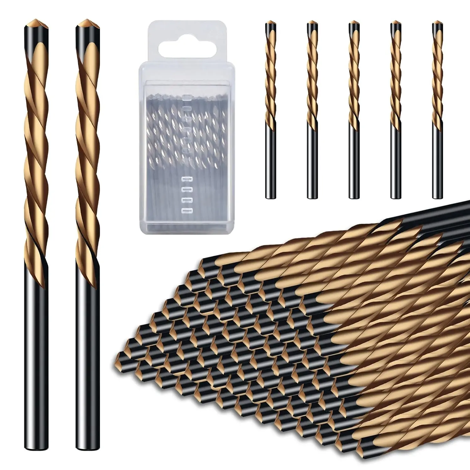50Pcs 1/8 Inch Spiral Drywall Router Bits Set -Brocas para Drywall High Speed Steel Drywall Cutting Bit Kit with Guide Point for Drywall Cutout Tool
