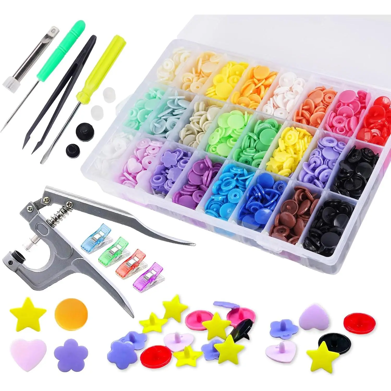 460 Set Snap Button with Snap Pliers,Plastic T5 Snap Fasteners