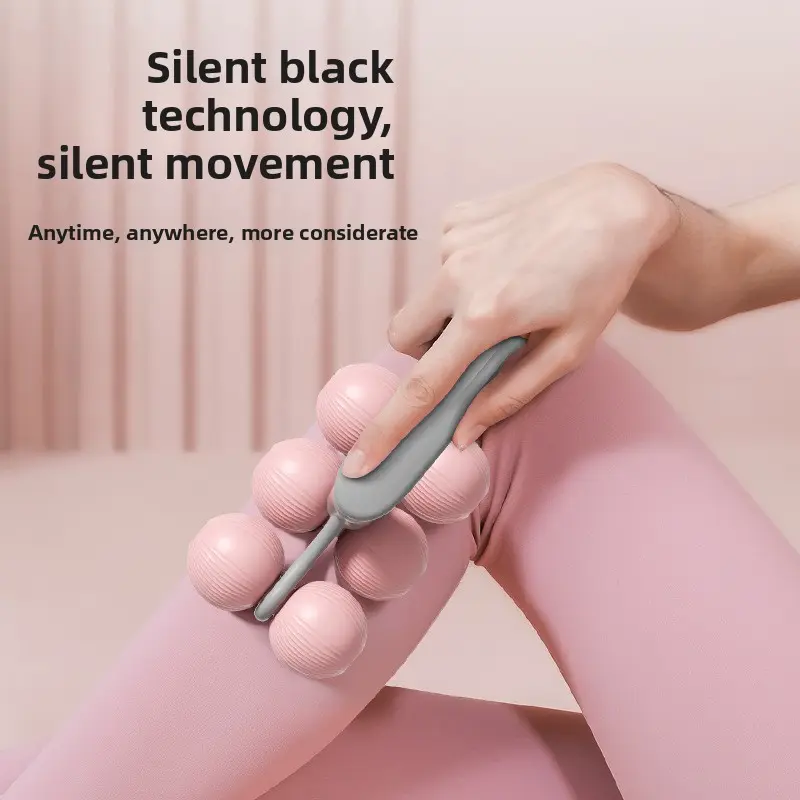 Silent 6-Roll Handheld Massage Roller, Portable Full Body Muscle Relax Tool for Yoga & Home Use