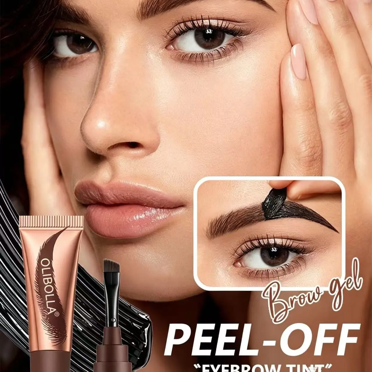 Waterproof Long-Lasting Brow Balm Set with Brush, Non-Toxic, Three Colors, Unisex, Includes Tool, Perfect for Men and Women, Eyebrow Paste Makeup