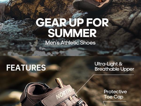 NORTIV8 Men's Closed Toe Outdoor Hiking Sandals for Breathable and Anti-Slip Adventure Walking Snorkeling Athletic Shoes NORTIV8 Men's Closed Toe Outdoor Hiking Sandals for Breathable and Anti-Slip Adventure Walking Snorkeling Athletic Shoes