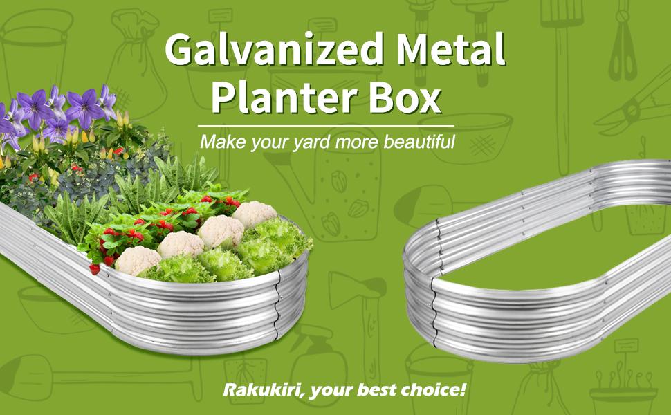 Outdoor Galvanized Raised Garden Bed, 4ft Oval Silver Planter for Veggies, Flowers & Herbs - Rot Resistant