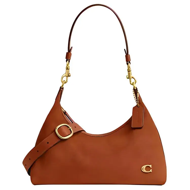 COACH Juliet 30 Suede Crossbody Bag for Women, Large Size with Gold-Tone Zip Closure and Amber Accents