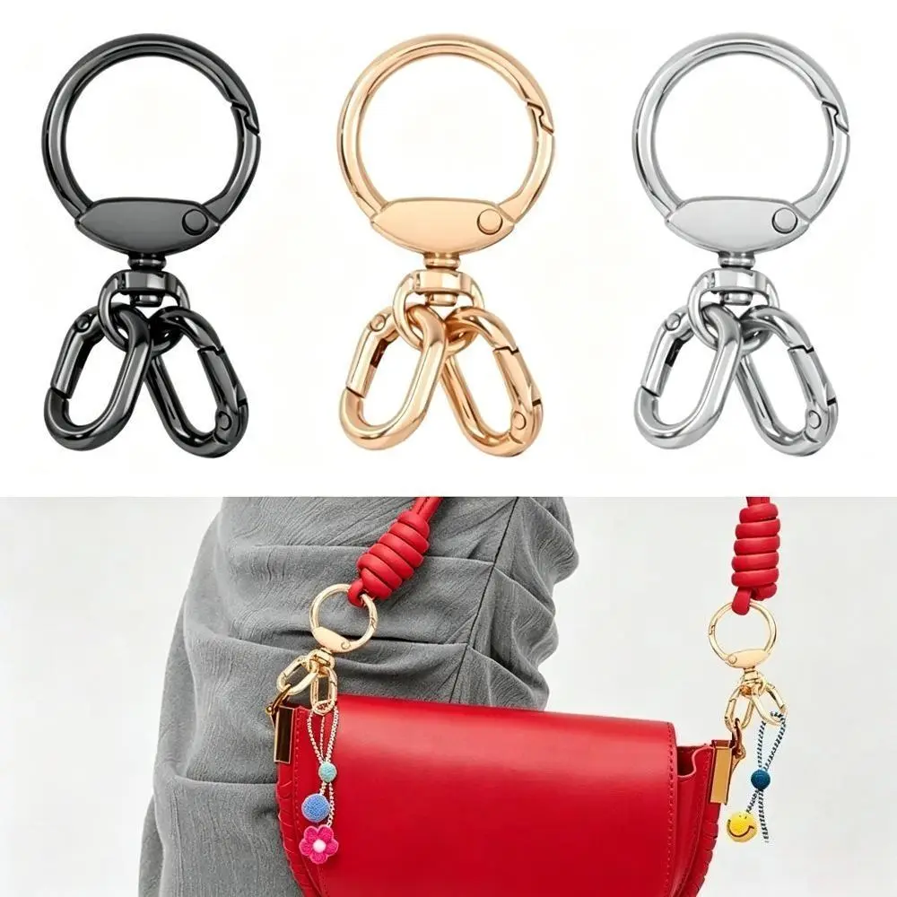 3-Way 360° Rotating Spring Buckle Clip, Zinc Alloy Lobster Claw Hook, Adjustable Bag Strap Clasp DIY Keychain Bag Charm Hardware, Handmade Accessories, Adjustable Opening, Rotating Hook, 3-Way Connection