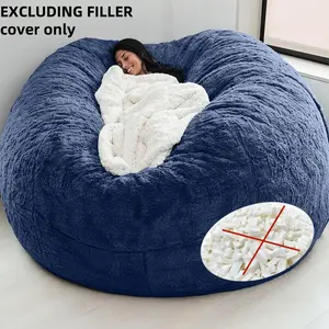 New Super Plush Comfortable Sofa Cover Bean Bag Set, Casual Living Room Decor, Home Essentials, Includes Only Cover, No Fill Included