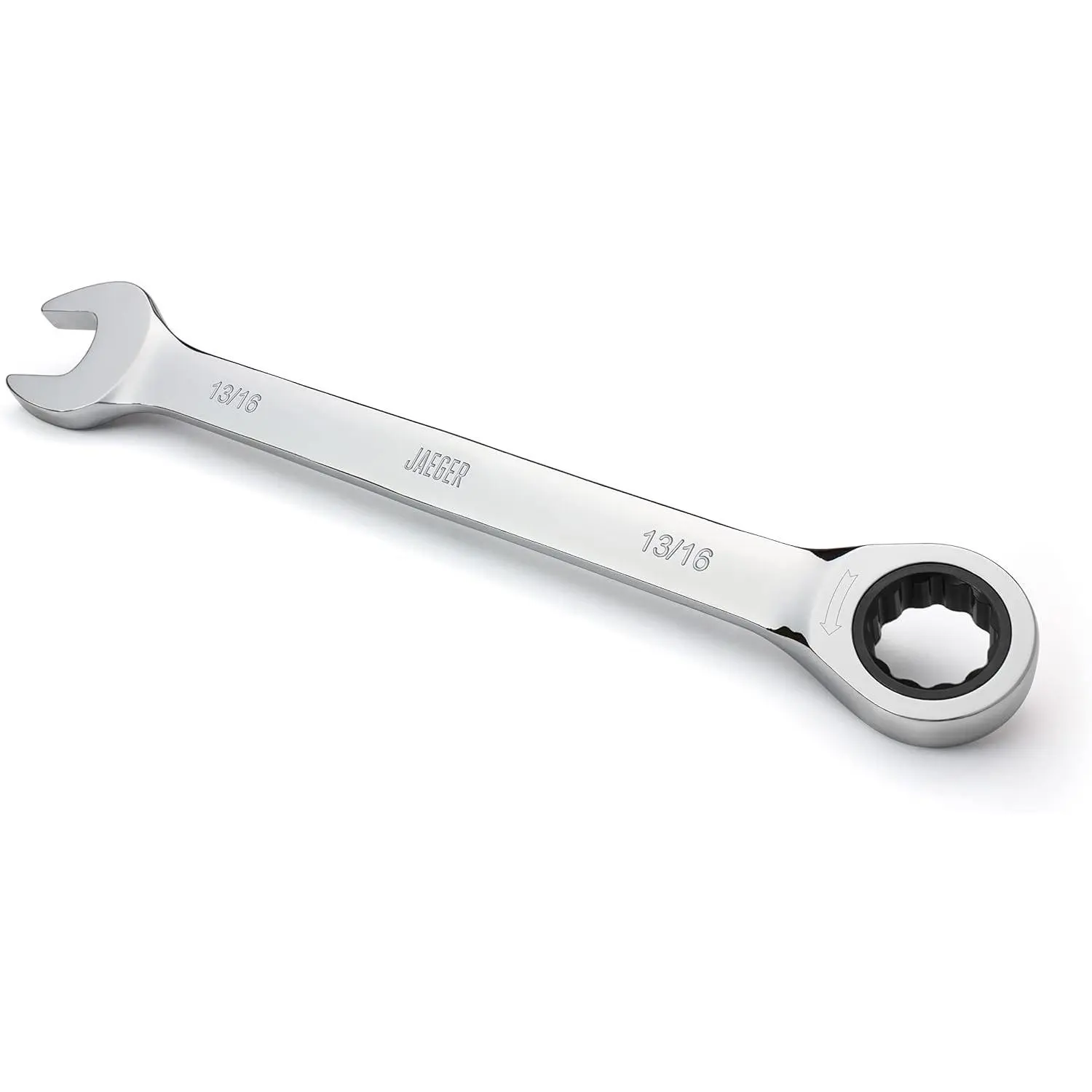 Jaeger 13/16 Inch Combo Ratchet Wrench, 5° Swing, Chrome Vanadium, SAE