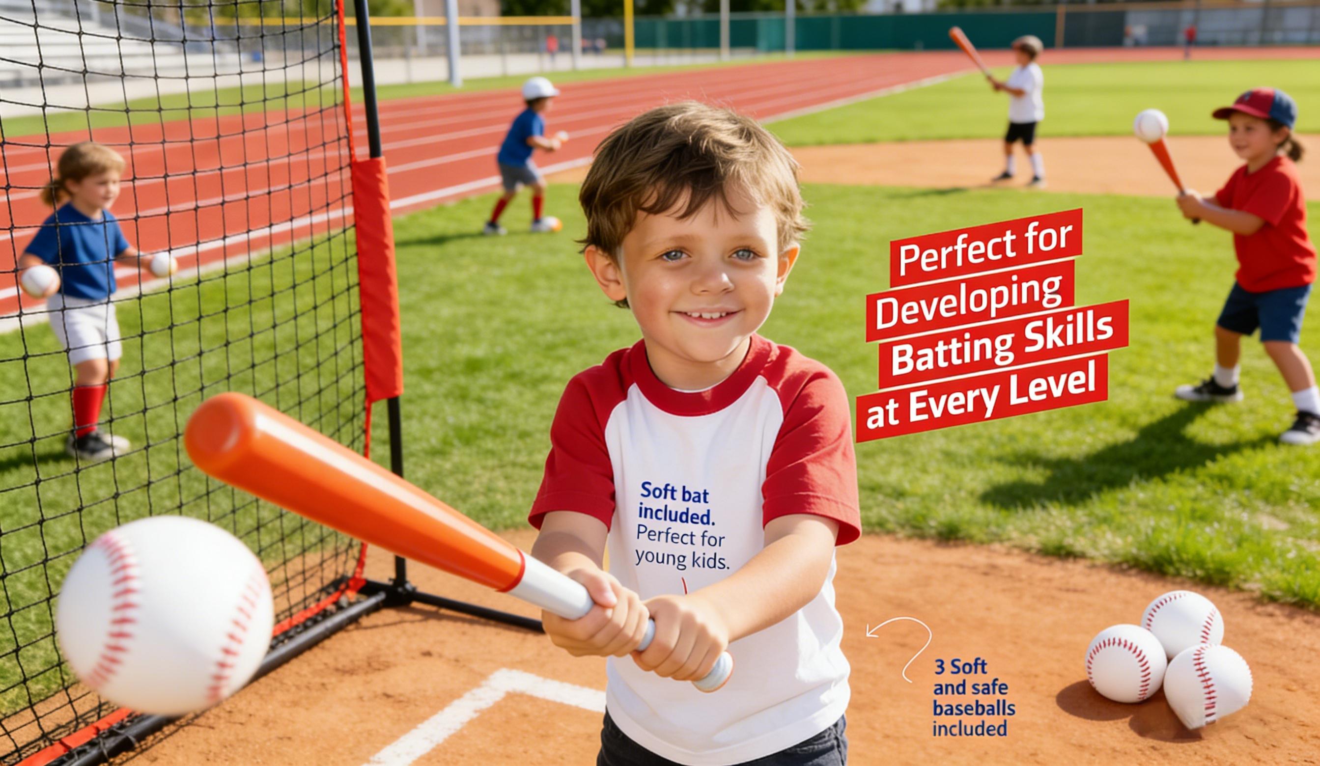 2 IN1 Baseball Batting for Kids 3- 7 Year Old Boy Birthday Gift,Baseball Tee, Baseball Batting Tee- T Ball Set for Toddlers 3-5 4-6 -7 Toys for Ages 3 4 5 6 Year Old Boy - Toddler Outdoor Toys