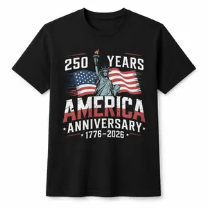 USA 250th Birthday Inspired T-Shirt for Men and Women, 250th Anniversary Patriotic Graphic Tee, American Flag Style Short Sleeve Shirt, Casual Summer Top for Fourth of July, Independence Day, Memorial Day, BBQ Party and Daily Wear
