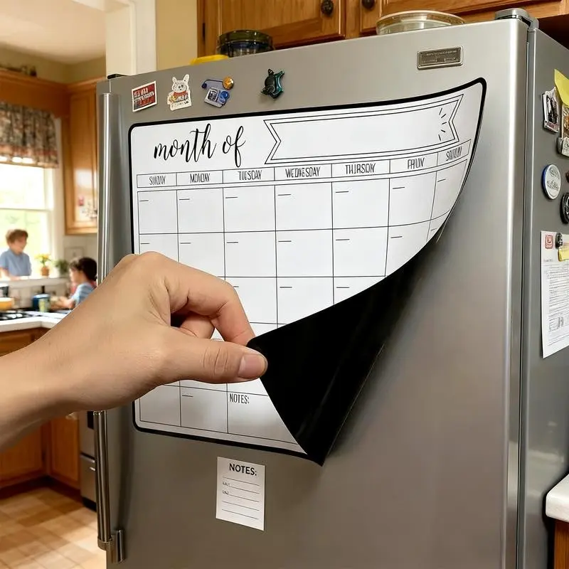 Magnetic Refrigerator Calendar, Reusable Monthly Planner, Weekly Dry Erase Board, Task & Meal Planning, Perfect Christmas Gift, Fridge Calendar