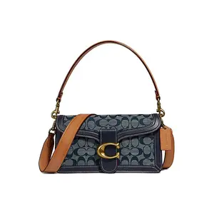 COACH Tabby 26 Chambray Printed Calfskin and Leather Dionysus Bag for Women, Crossbody, Handheld, or Shoulder Bag in Denim Blue