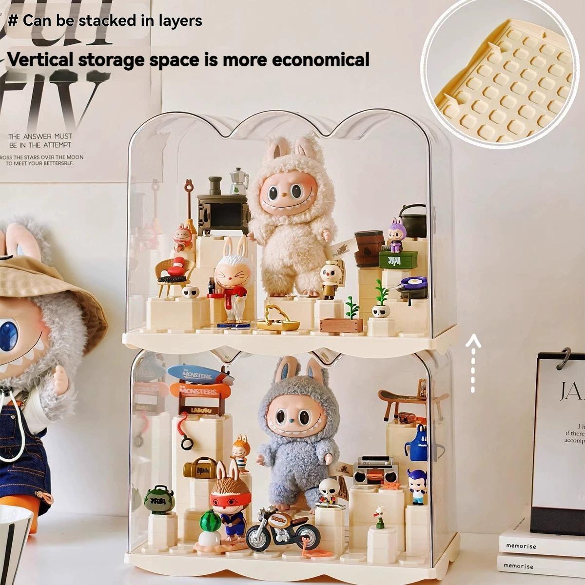 Blind Box Storage Box, DIY Stackable Blind Box Display Rack, Transparent Acrylic Storage Cabinet, Organizer for Collectibles & Toys