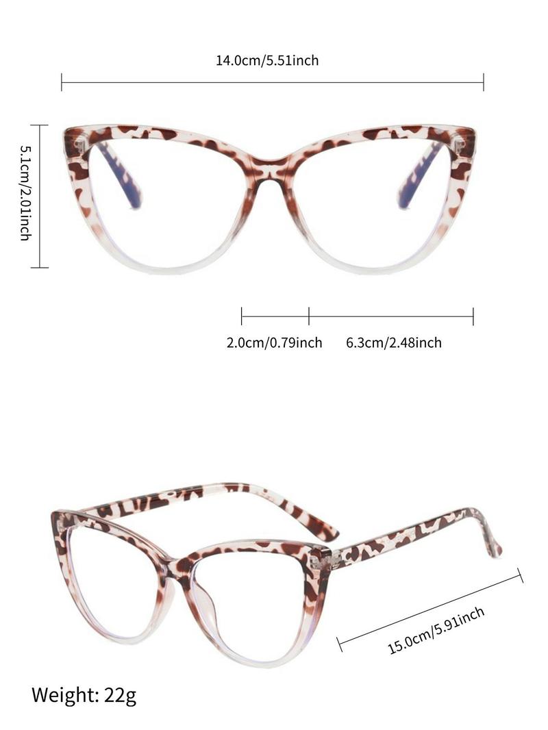 Trendy Cat Eye Frame Eyeglasses, Leopard Pattern Eyeglasses, Anti-blue Light Eyeglasses for Everyday Use, Fashion Accessories for Outdoor Activities