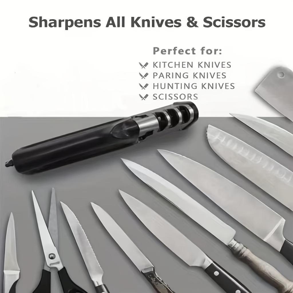 4-In-1 Professional Kitchen Cutting Tool Grinder | Fast, Easy, And Efficient Sharpener For Various Cutting Tools - Anti-Slip Base, Suitable For Home And Restaurant Use, Made Of Abs