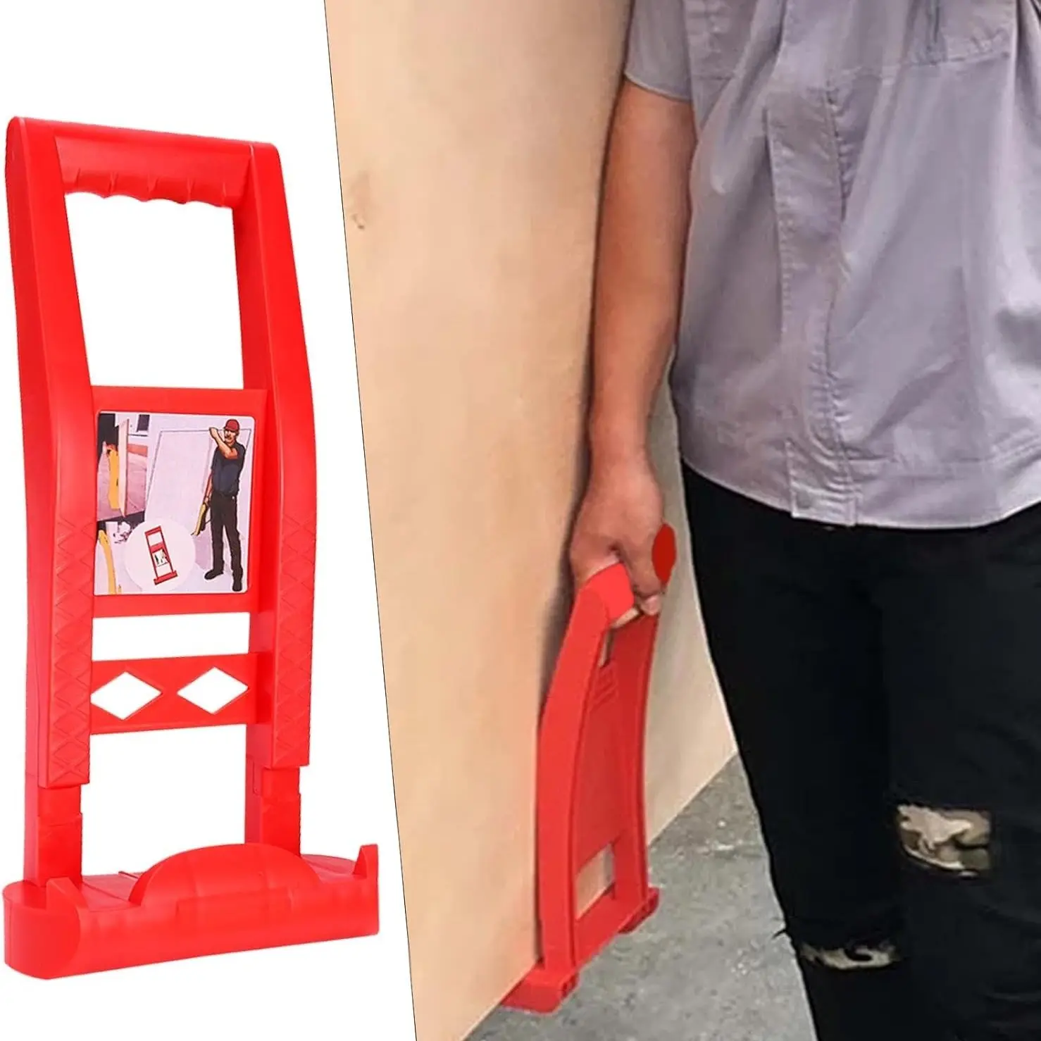 Human-Engineered Gypsum Board Handler, Manual Panel Lifting Clamp, High-Strength Board Moving Tool, Suitable for Plywood, Glass, Drywall