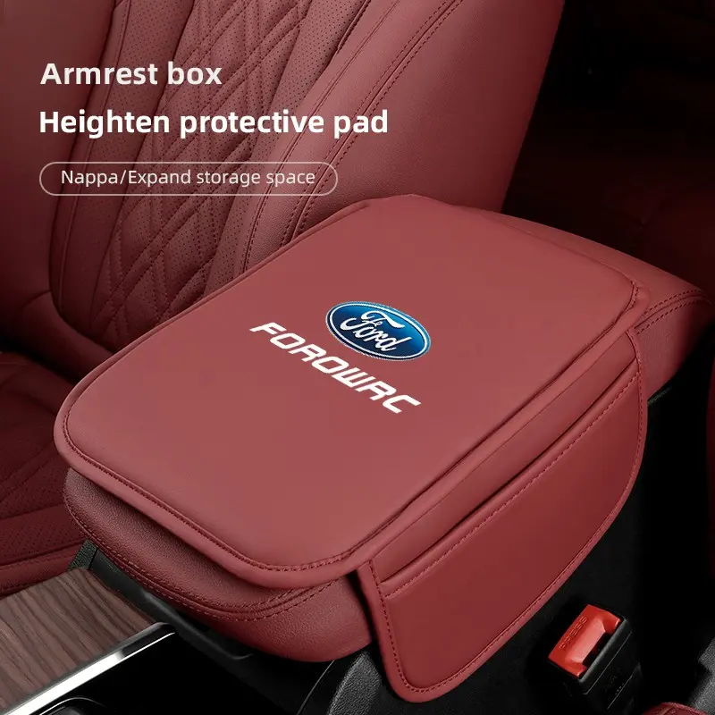 Car Armrest Mats Arm Rest Cushion Interior Accessories For Ford Mustang F150 Explorer Expedition Escape Bronco Capri Fiesta Focus Ecosport Figo Maverick Ranger S-MAX Mondeo F250 F350 Galaxy Everest Kuga EDGE KA Fusion Taurus Escort Car Interior Accessory