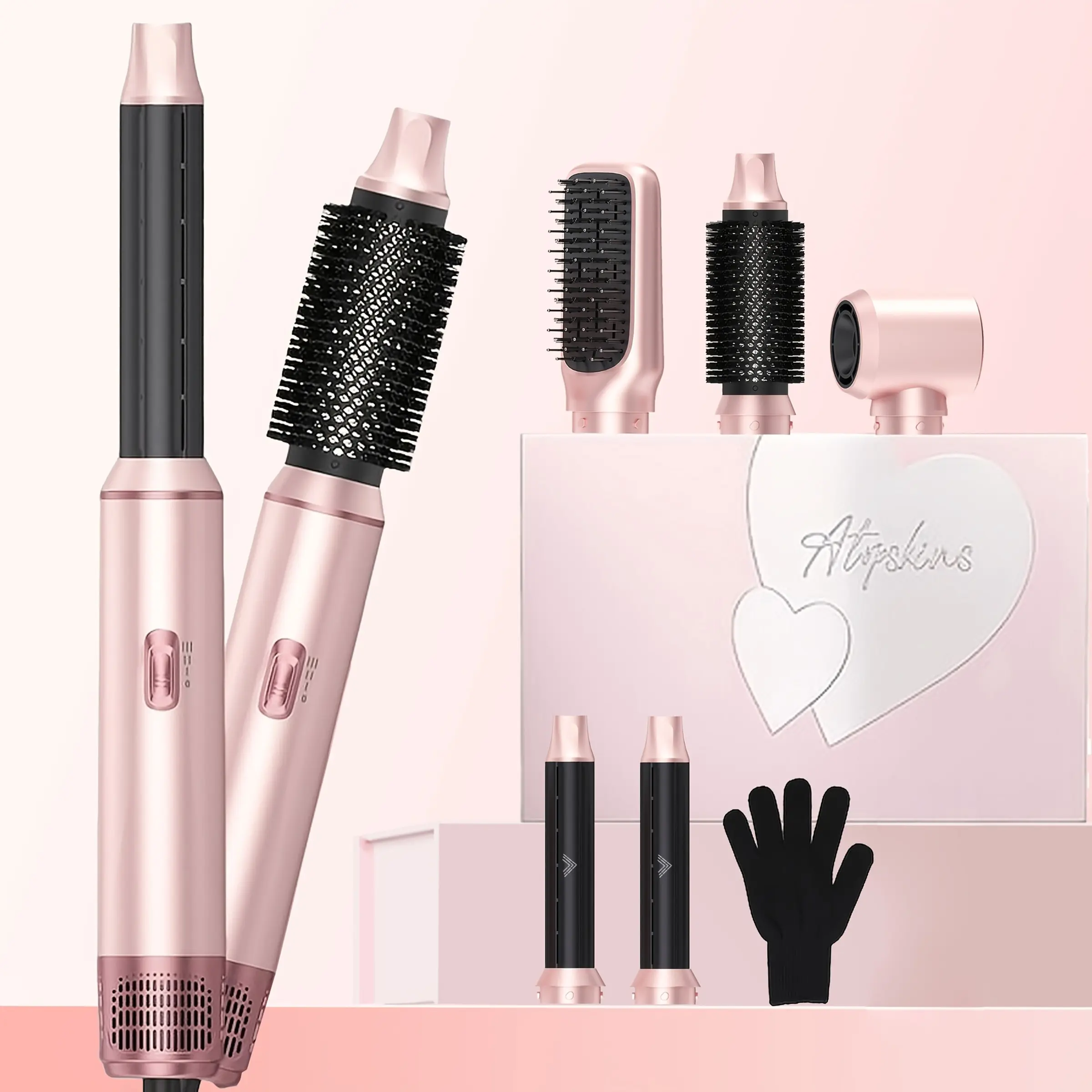 5 in 1 Hair Styler Pro, Left&Right Magic Hair Curler,3 Wind Speed and Temperature, Multi-Styler 5 in One Curler Straightener for Drying Curling Straightening,Hair Styling, Hair Styling Tools, Multifunctional Styling Tool