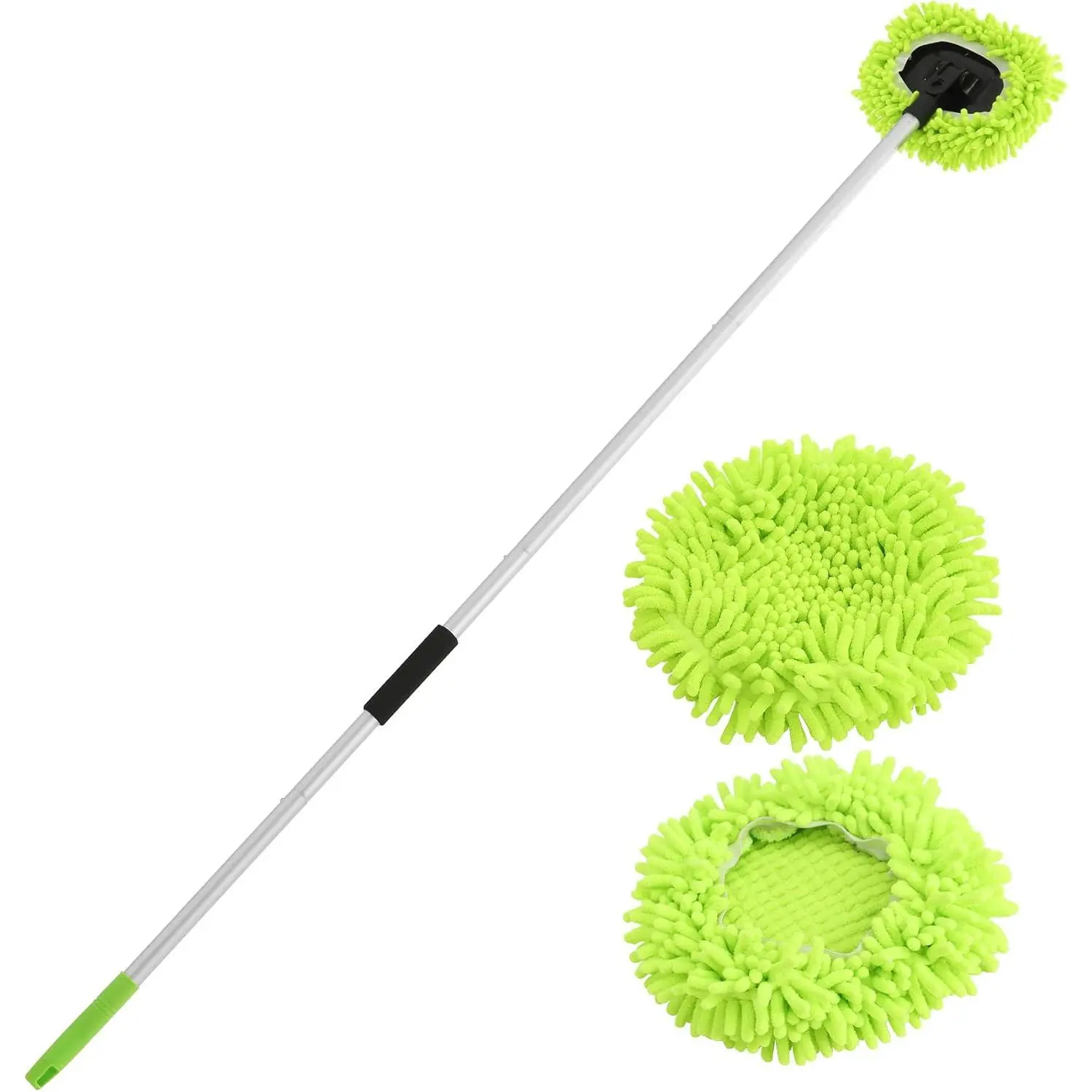 Wash Brush Kit Chenille Microfiber  Wash Mop Mitt with Long Handle Scratch-Free for  Cleaning Brush Care  RV SUV Boat Windshield Window with 1   60"