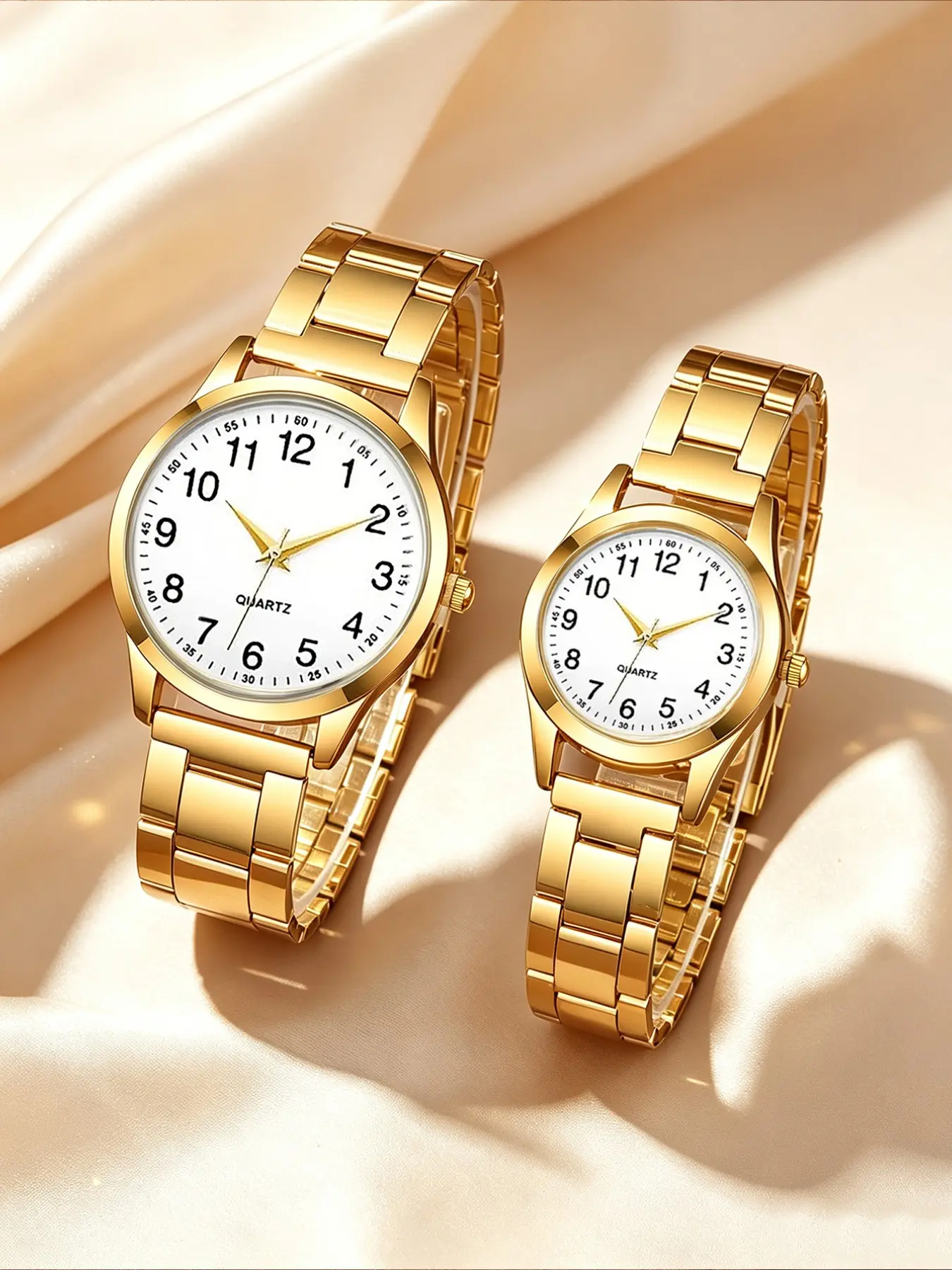 Elegant Round Couple Watches, Classic Analog-Digital Dial, Casual Style, Perfect for Gifts, Birthday, Anniversary, Daily Wear
