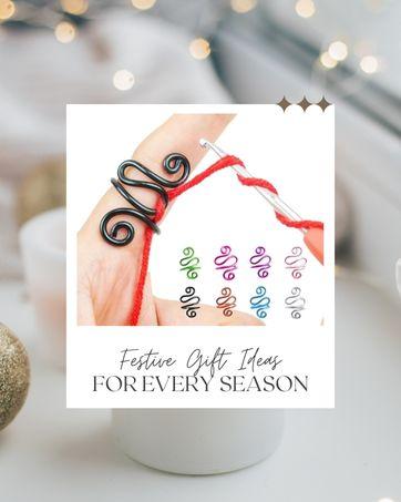 Handmade Crochet Tension Ring For Finger, Left Handed, Right Handed Zig Zag Ring, Yarn Tension Ring For Crochet, Crochet Gifts For Crocheters, Knitters