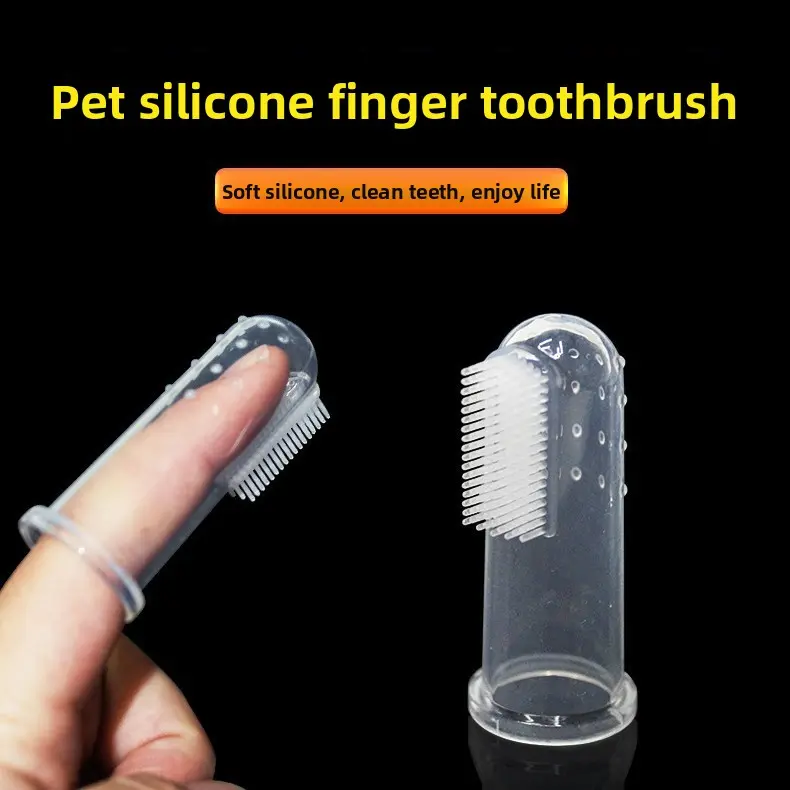 Silicone Pet Finger Toothbrush for Dogs & Cats, Soft Finger Toothbrush for Puppy & Kitten Teeth Cleaning, Pet Dental Care Tool for Oral Hygiene