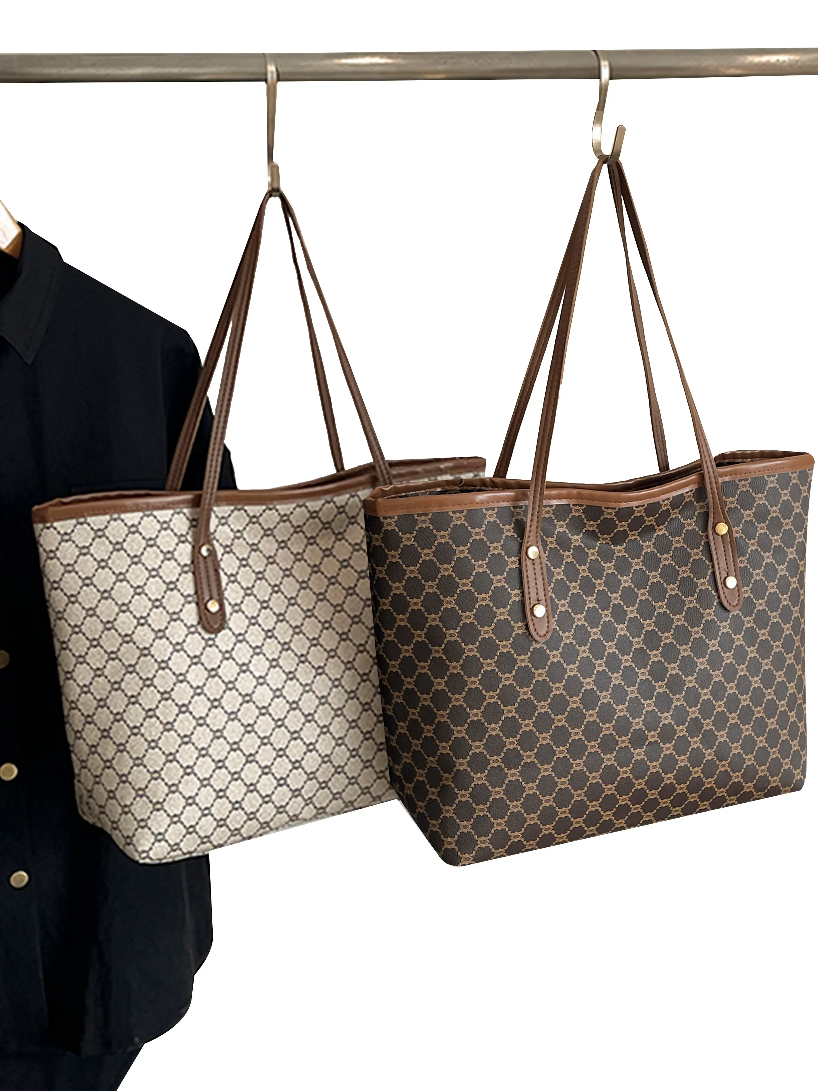 Large Capacity Vintage Shoulder Tote Bag, Perfect for Shopping, Daily Commute, Travel, Parties, Gifts, Office Use, Versatile Women's Bag
