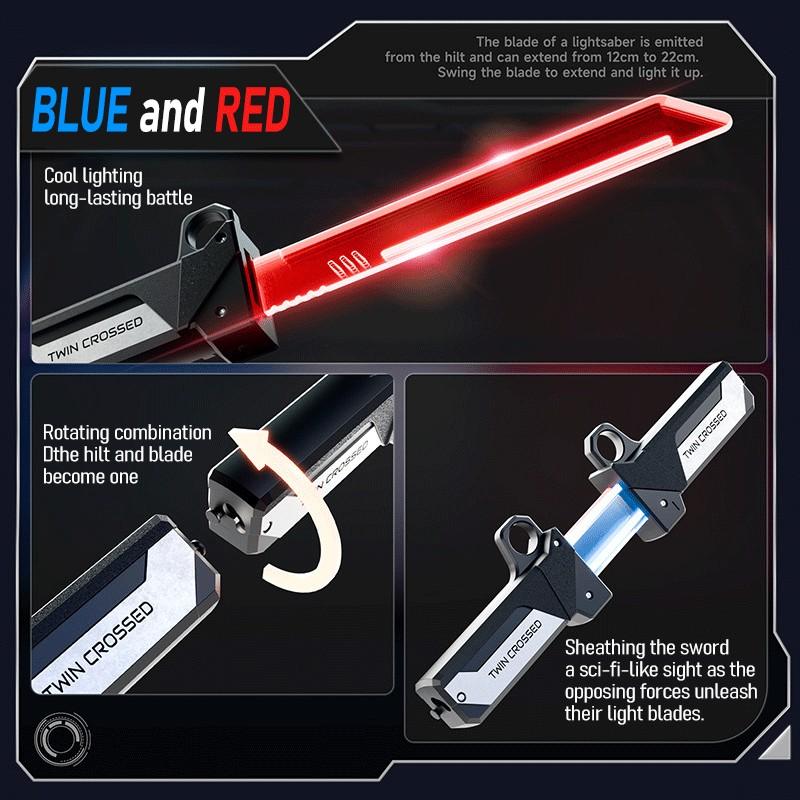 Blue Creative Glowing Sword Toy, Interchangeable Sheaths, Extendible Swords, Cool Lights, Role Play and Collection, Kids' Favorite Gift